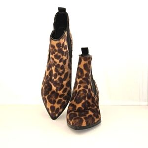 Nine West Leopard Material Women's Ankle Booties Size 7
